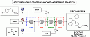 continuous flow processing of organometallic reagents