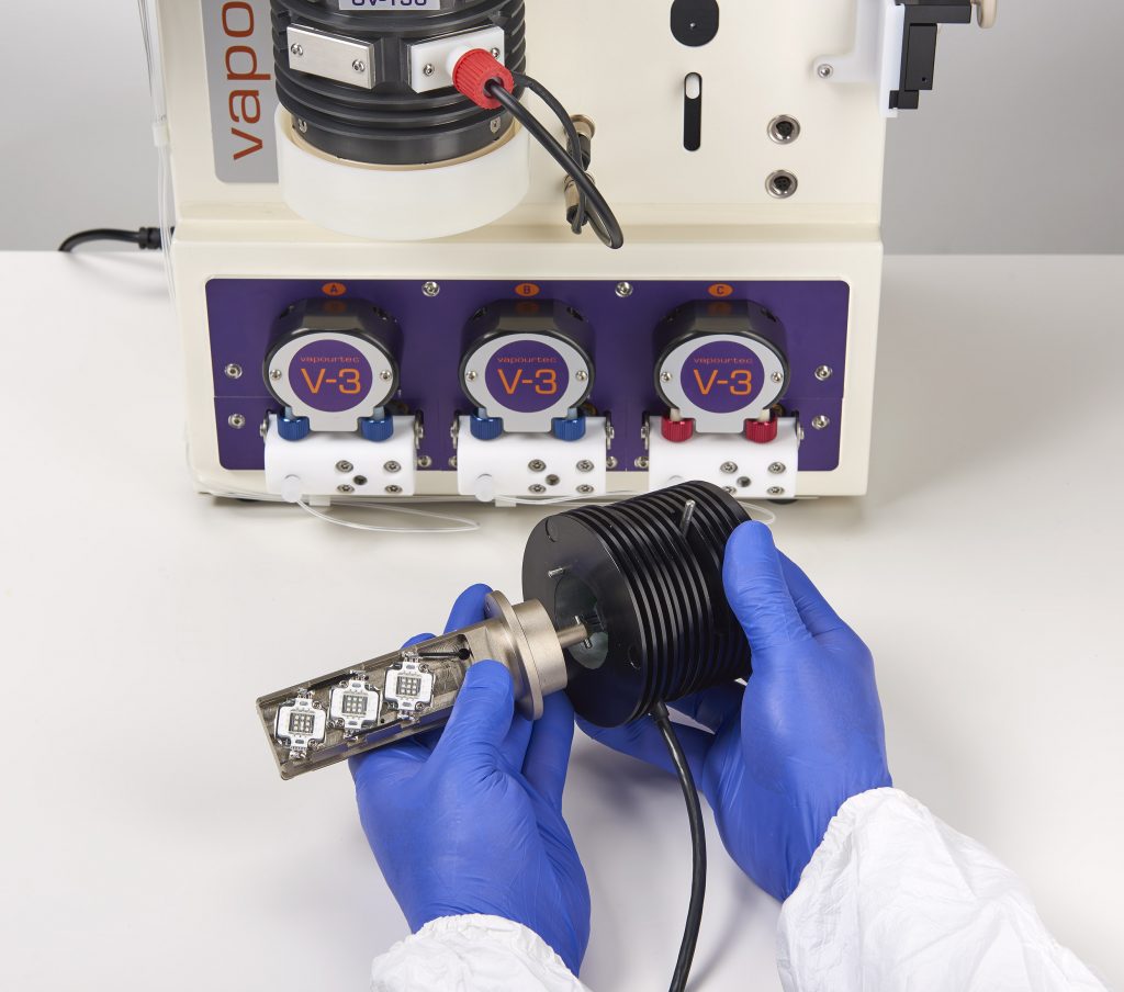 A Vapourtec E-Series with V-3 Pumps and the UV-150 Photochemical Reactor