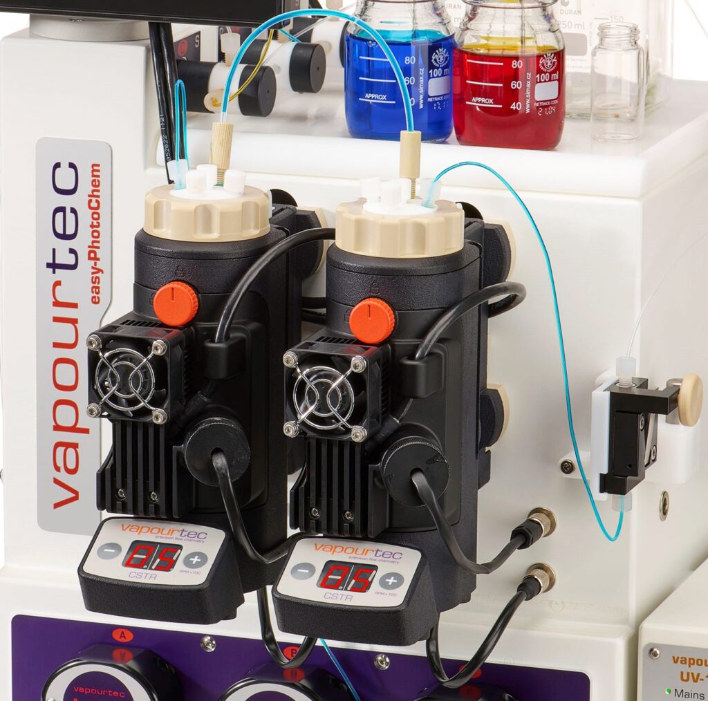 Vapourtec E-series with photochemical-LED-CSTRs Vapourtec E-series with photochemical-LED-CSTRs