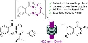 Continuous Flow Synthesis of Benzotriazin-4(3H)-ones via Visible Light Mediated Nitrogen-Centered Norrish Reaction
