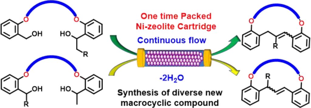 Direct Intramolecular Coupling of Primary/Secondary Alcohols with Secondary Alcohols for Macrocyclic Alkenylation Using Ni‐Zeolite Catalyst Under Continuous‐Flow Conditions