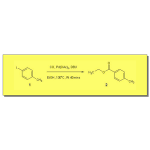 Ethoxycarbonylation of Iodotoluene with CO Gas