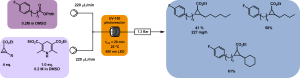 Photo-induced hydroalkylations in flow